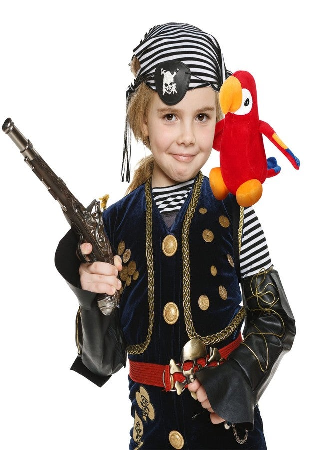 Funtery Halloween Stuffed Pirate Parrot on Shoulder Halloween Pirate Party Costume Plush Parrot Toys Accessory(Red) - Image 5