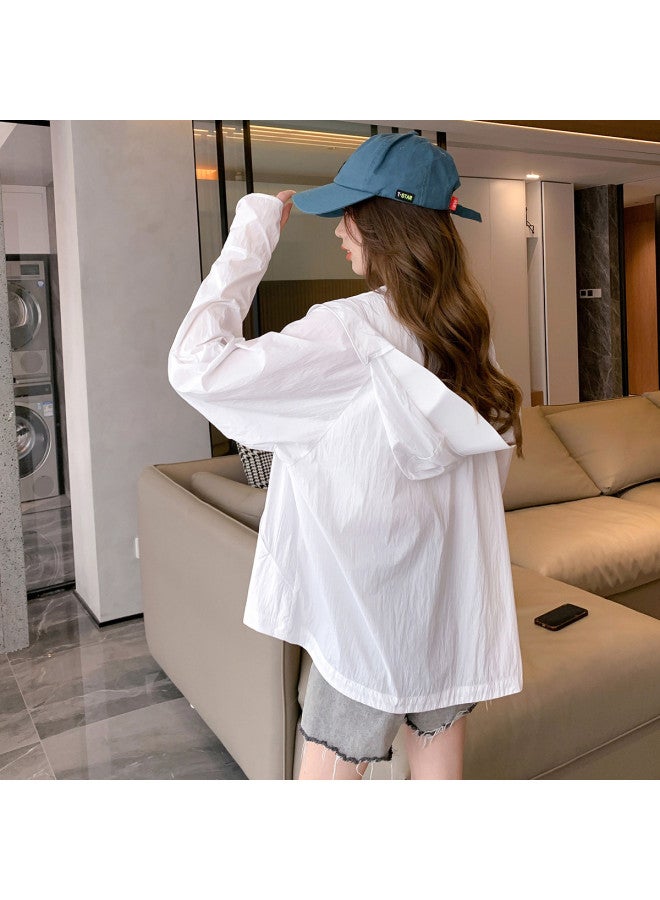 TonLion Summer Women's Hooded Short Sunscreen Jacket - Versatile Minimalist Korean Style Premium Fashion Trend - Image 5