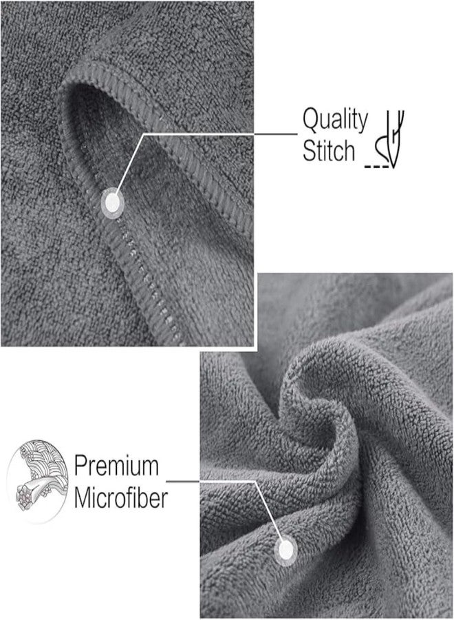 Microshine Microfiber Sports Towels (3-Pack) - Quick Drying, Ultra Absorbent, Lightweight Gym Towels for Workout, Fitness, Yoga, Travel - Grey - Image 3