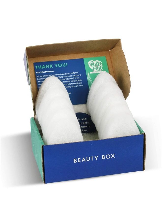 HartFelt FacialExfoliation Beauty Box with Face Scrub Super Soft Exfoliating Bath Sponge Set, Gentle Skin Exfoliator & Dead Skin Remover, Shower Sponges for Women & Men, Shower Scrubber Gift Box, 10pk - Image 1