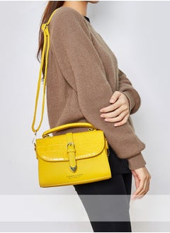PIERRE LOUES Women's Cross-Body Bags Yellow Chain Bag Handbags for Women,Lightweight Crossbody Designer Shoulder Bag Purse,Ladies Fashion Phone Bag，Adjustable Strap PU Leather with Multi Zipper Pockets  - Image 2