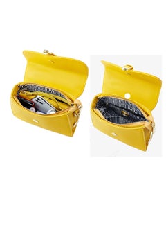 PIERRE LOUES Women's Cross-Body Bags Yellow Chain Bag Handbags for Women,Lightweight Crossbody Designer Shoulder Bag Purse,Ladies Fashion Phone Bag，Adjustable Strap PU Leather with Multi Zipper Pockets  - Image 5