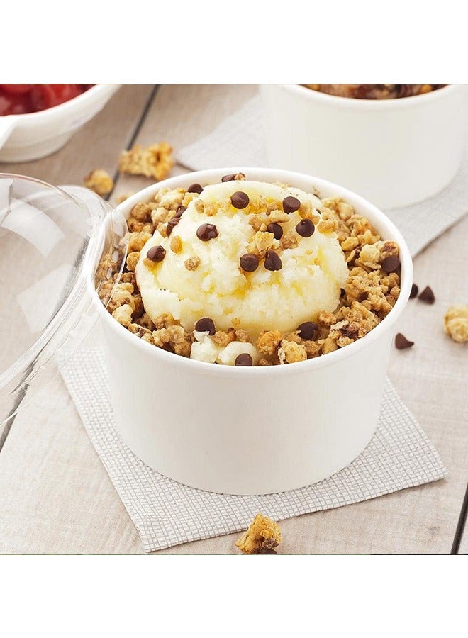 SNH Packing 8 oz White Ice Cream Cups for Hot or Cold Food – Pack of 25 – Perfect for Sundae, Frozen Yogurt, and Party Treats  - Image 4