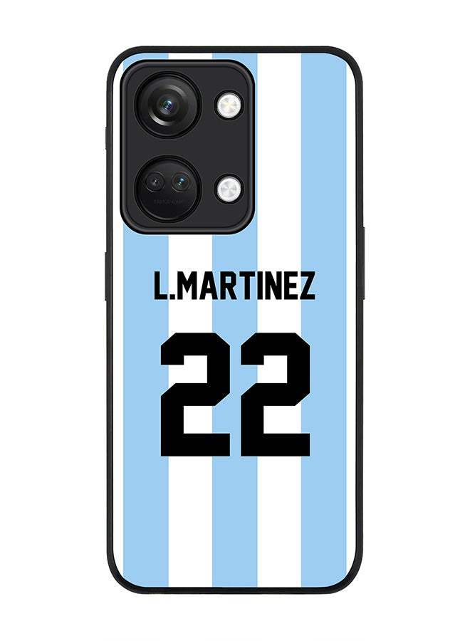 Stylizedd Rugged Black edge case for ONEPLUS NORD 3 5G / OnePlus Ace 2V, Slim fit Soft Case Flexible Rubber Edges Anti Drop TPU Gel Thin Cover -  Football Team - Argentina, Player Name - L.Martinez - Image 1