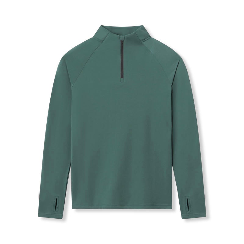 Sports Fitness Tight Men'S Quick-Drying Half-Zipper Solid Color Workout High Elastic Compression Long Sleeve Top - Image 1