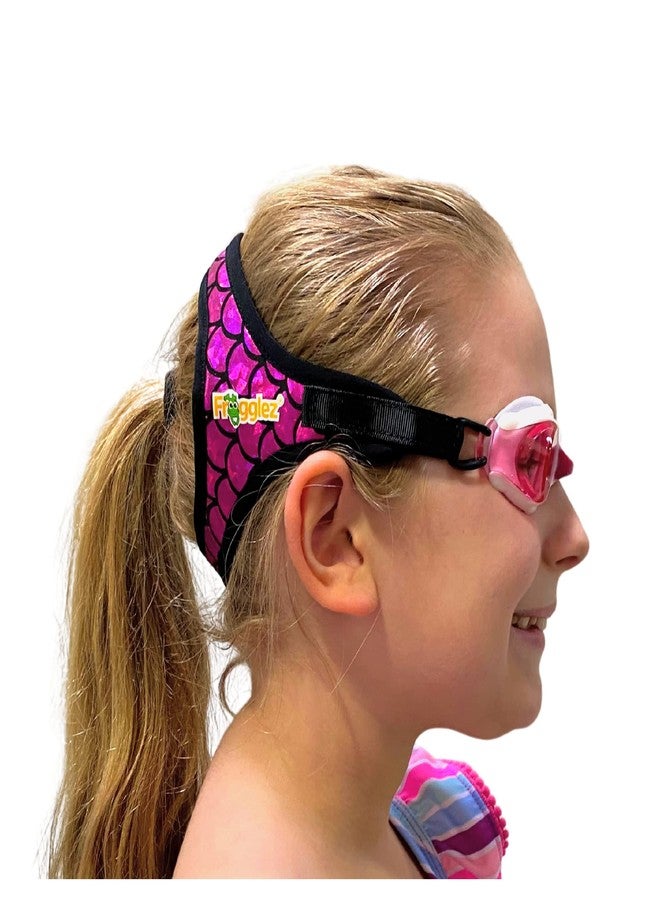 Frogglez Anti-Fog Swimming Goggles for Kids under 10 (Ages 3-10) Recommended by Swim Instructors; Premium Pain-Free Strap - Mermaid - Image 1