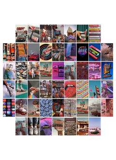 CY2SIDE CY2SIDE GROBRO7 50 Retro Aesthetic Picture 80s Wall Collage Colorful Collage Set Retro Girls Room Decor Wall Art Prints for Room VSCO Photo Display  - Image 1