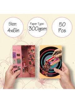 CY2SIDE CY2SIDE GROBRO7 50 Retro Aesthetic Picture 80s Wall Collage Colorful Collage Set Retro Girls Room Decor Wall Art Prints for Room VSCO Photo Display  - Image 3