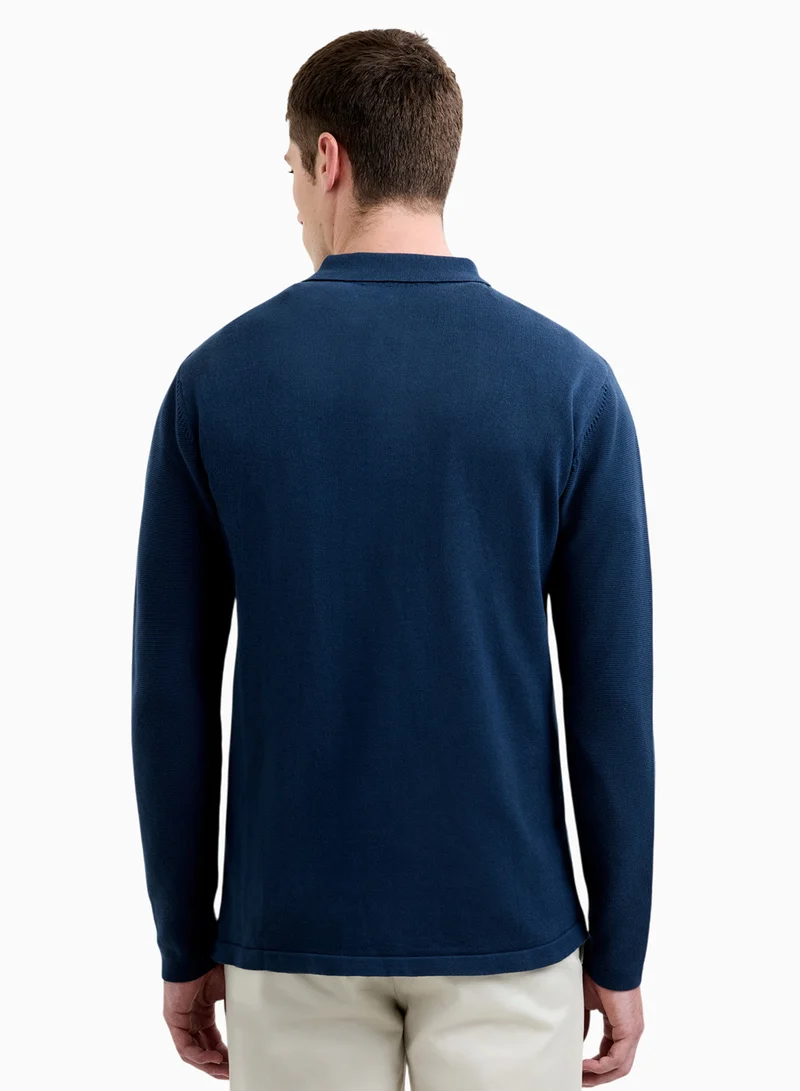 French Connection Box Knit Sweater With Collar