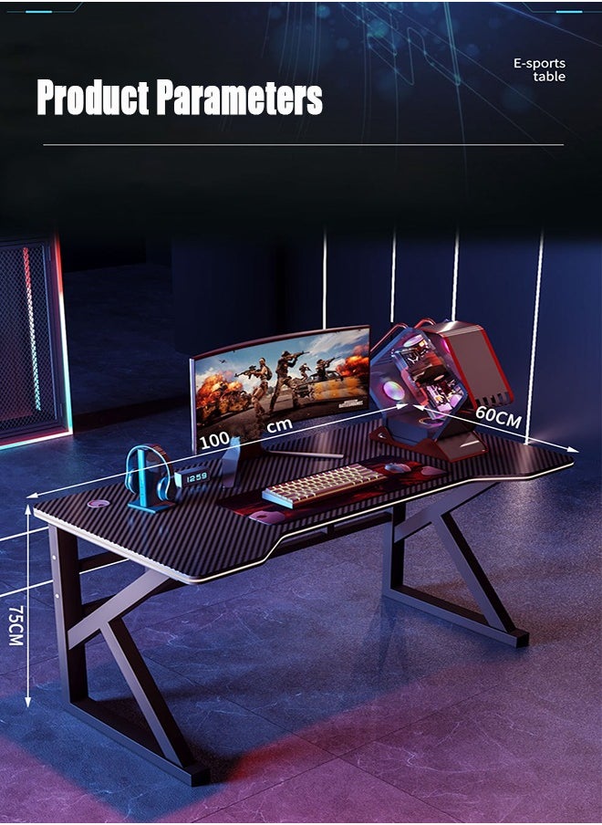Arabest Gaming Desk 39 Inch Large Manual Height Adjustable Black Gaming Computer Desk, Home Office Standing Table, Executive Workstation  - Image 4