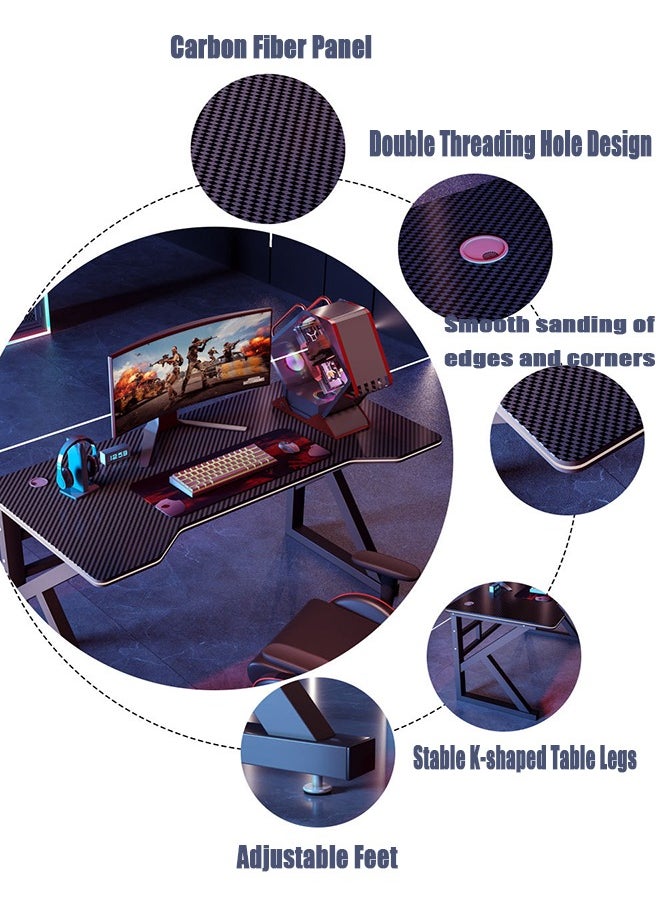 Arabest Gaming Desk 39 Inch Large Manual Height Adjustable Black Gaming Computer Desk, Home Office Standing Table, Executive Workstation  - Image 5