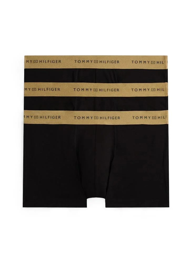 TOMMY HILFIGER 3-Pack Signature Logo Metallic Waistband Trunks
