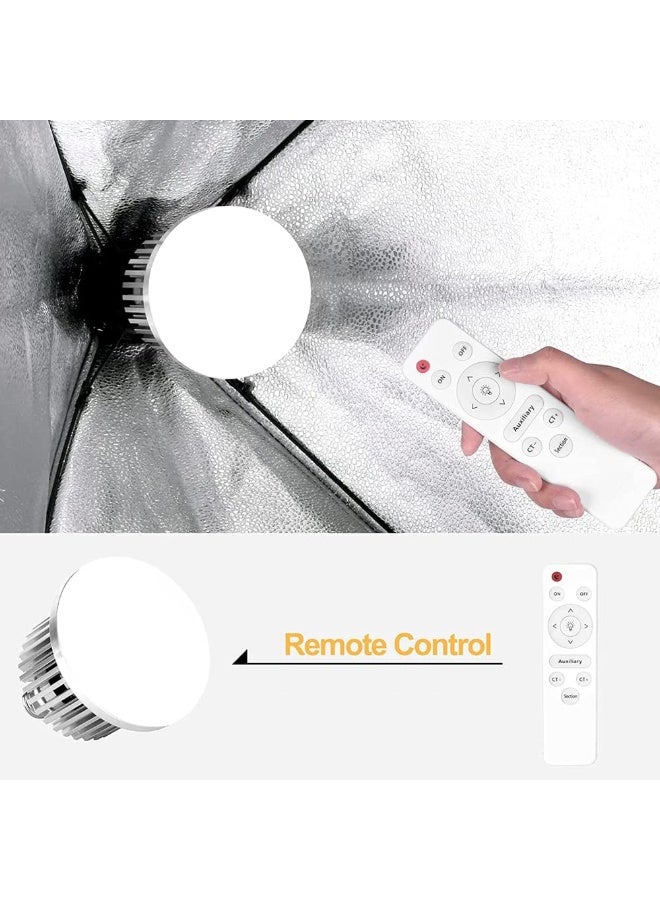 eWINNER Energy Saving LED E27 UFO modeling Light Bulb 150W remote control Adjustable color temperature 3000K-5700K bulb for Photography Photo Studio Video... - Image 2