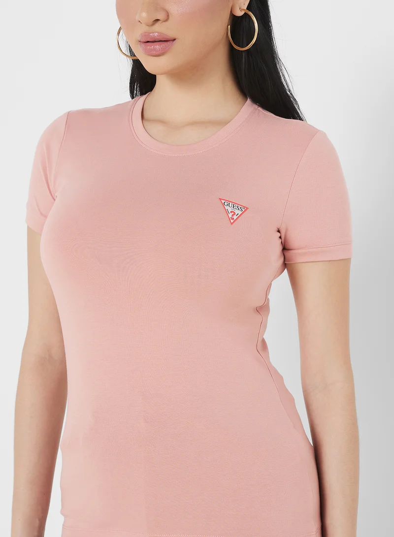 GUESS SS CN MINI TRIANGLE - ORGANIC STRETCH JERSEY