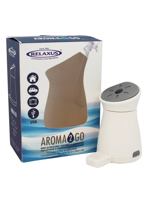RELAXUS Portable USB Aroma2Go Ultrasonic Aroma Diffuser for Travel and Desktop Use - Includes USB Cable and Filter - 18mL Capacity