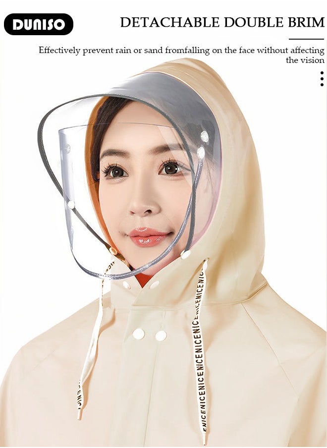 DUNISO Adult Rain Coat, Emergency Rain Coats for Women with Hood and Drawstring, Reusable Outdoor Waterproof Thick Rain Ponchos for Adults, Portable EVA One-piece Rain Jacket Ponchos Adult for Family Fishing Travel  - Image 5