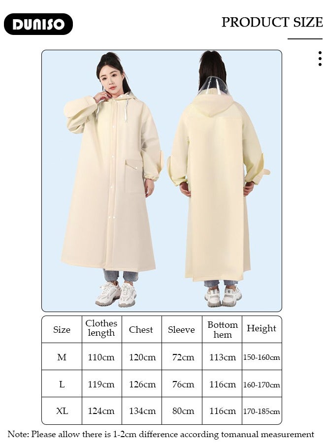 DUNISO Adult Rain Coat, Emergency Rain Coats for Women with Hood and Drawstring, Reusable Outdoor Waterproof Thick Rain Ponchos for Adults, Portable EVA One-piece Rain Jacket Ponchos Adult for Family Fishing Travel  - Image 4