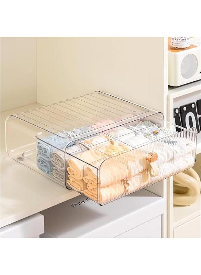 MIXDE Socks Underwear Drawer Organzier Dividers, 16 Cell Stackable Closet Organzier, Drawer Organzier for Clothing, Plastic Underwear Organziers and Storage for Baby Clothes, Bra, Ties, Belts (16Cell)  - Image 1