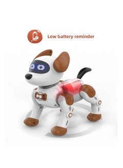 Generic Intelligent Robot Dog Touch Induction Dancing Singing Programming APP Robot Educational Toy Children Gift-Color:Dark Brown (APP Voice Control)  - Image 1