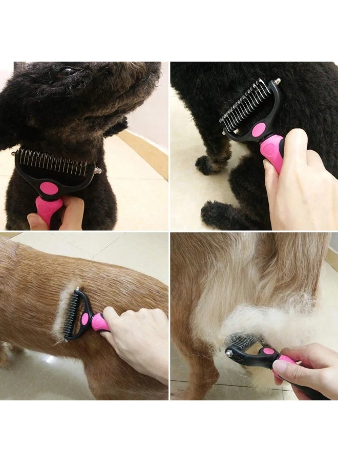 فرشاة شعر طويلة للقطط والكلاب. أداة تشذيب ذات وجهين للحيوانات الأليفة - Image 2