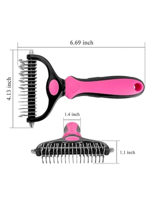 فرشاة شعر طويلة للقطط والكلاب. أداة تشذيب ذات وجهين للحيوانات الأليفة - Image 4