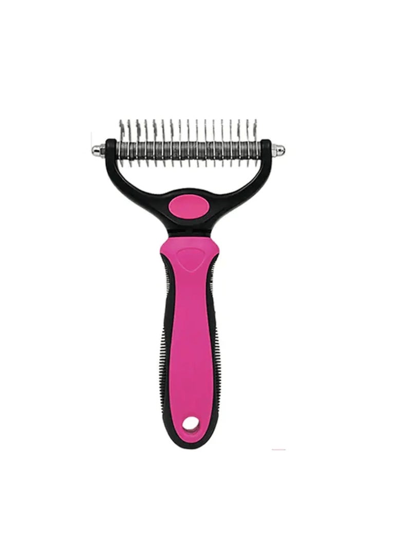 فرشاة شعر طويلة للقطط والكلاب. أداة تشذيب ذات وجهين للحيوانات الأليفة - Image 1