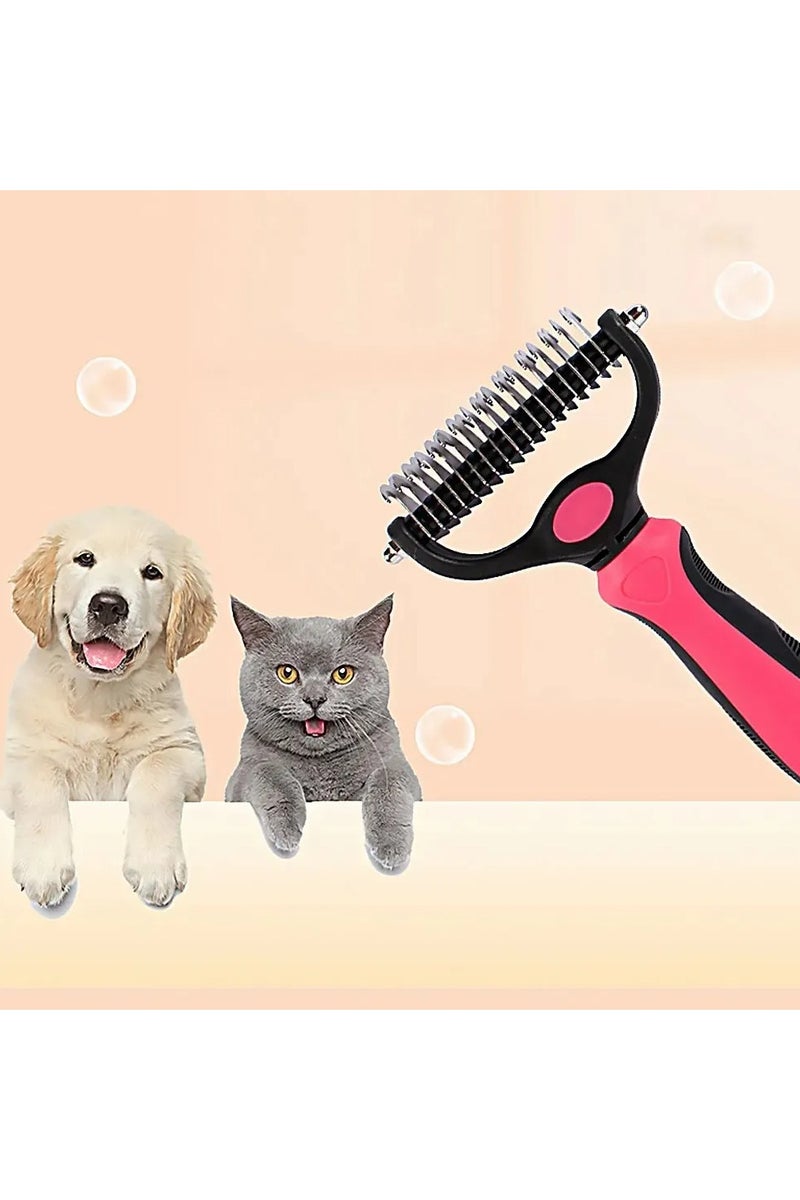 فرشاة شعر طويلة للقطط والكلاب. أداة تشذيب ذات وجهين للحيوانات الأليفة - Image 5