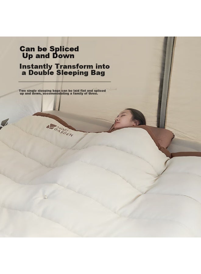 Mobigarden Sleeping Bag, Outdoor Camping Single-person Brushed Cotton Warm Envelope Sleeping Bag New Moon 1.4 Nx21562011, Truffle Color - Image 5