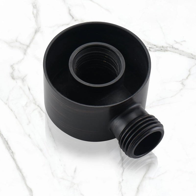 UCLIMAA Wall Supply Elbow for Handshower, Brass Round Wall Mount Shower Hose Connectorm1/2"for Handheld Hand Shower-Oil Rubber Bronze - Image 3