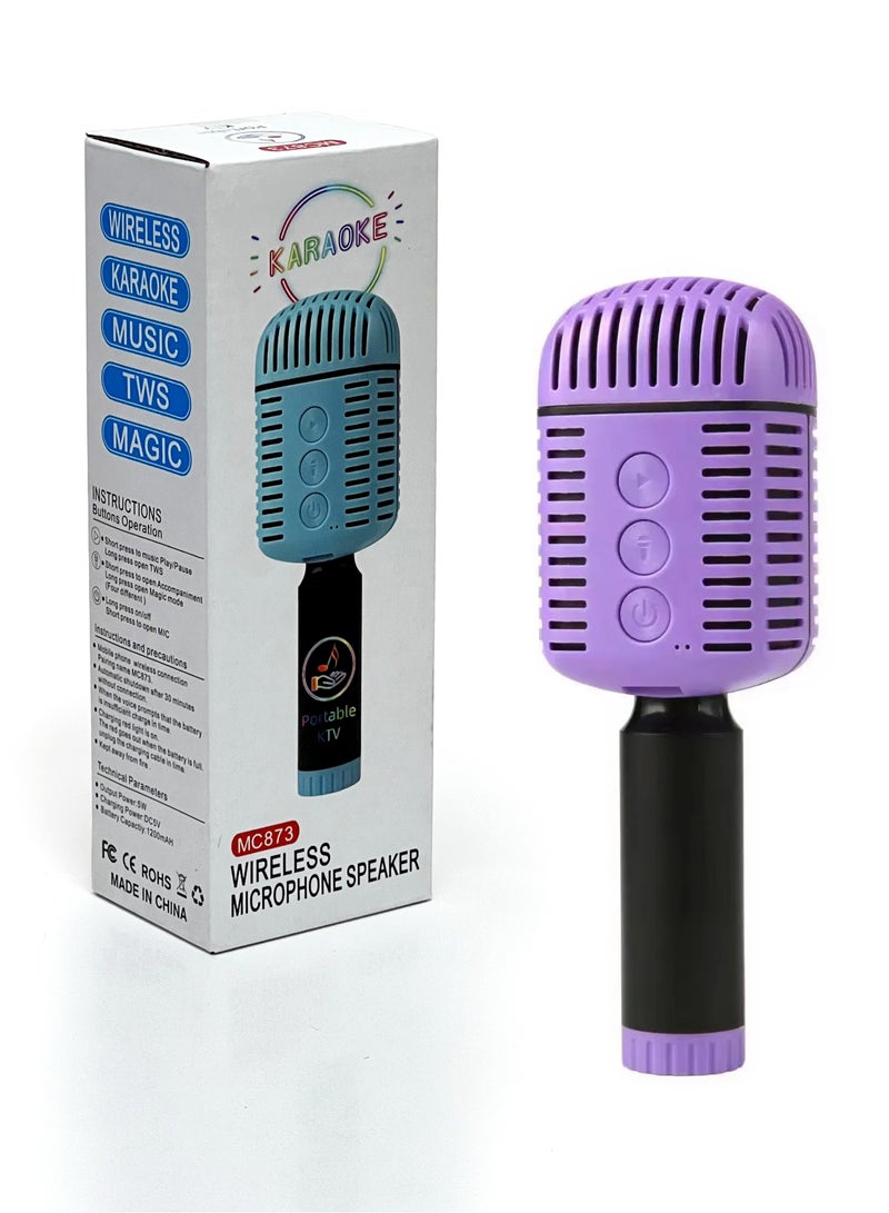 Portable Handheld Wireless Bluetooth karaoke Microphone Speaker - Image 1