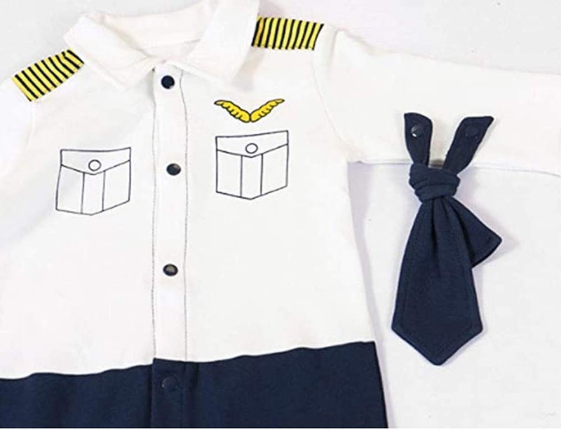 FANCYBABY Baby Pilot Boys Halloween Uniform Cosplay Romper Costume Outfit (3 to 6 Months, Short Sleeves) - Image 5
