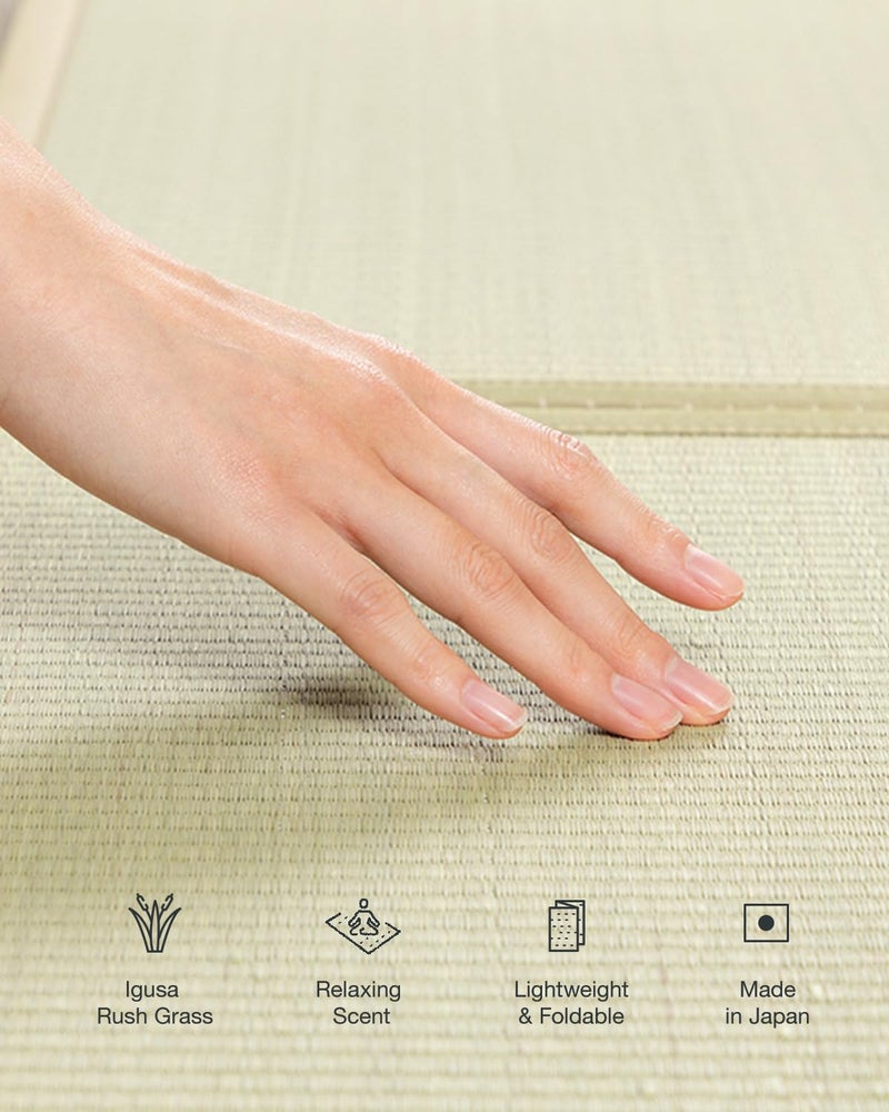 FULI Japanese Tatami Mattress, Tatami Rug, Igusa Mat (Japanese Rush Grass) Foldable, Made in Japan (Natural, Full XL) - Image 3