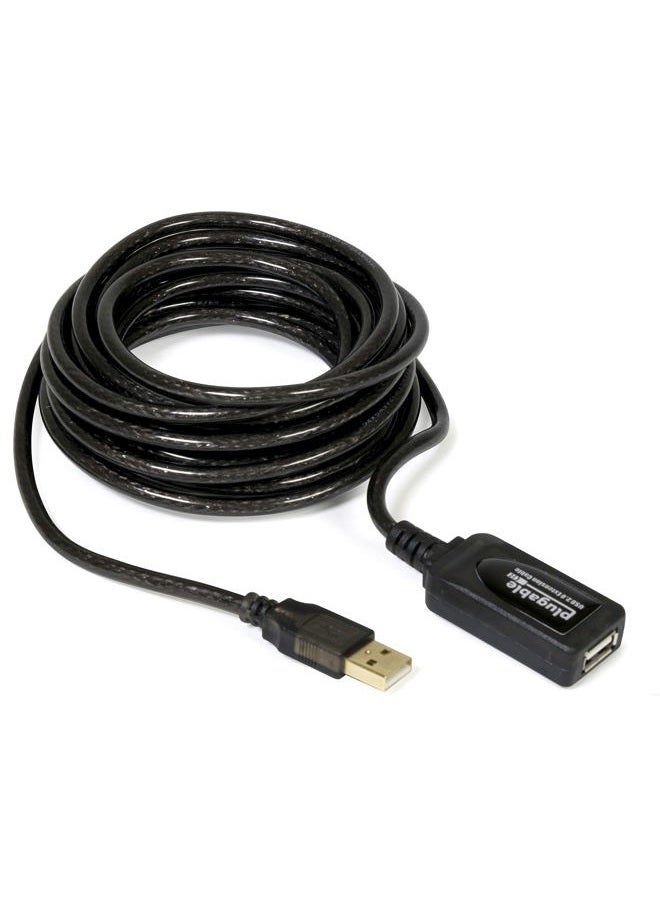 Plugable 5 Meter (16 Foot) USB 2.0 Active Extension Cable Type A Male to A Female - Driverless - Image 1