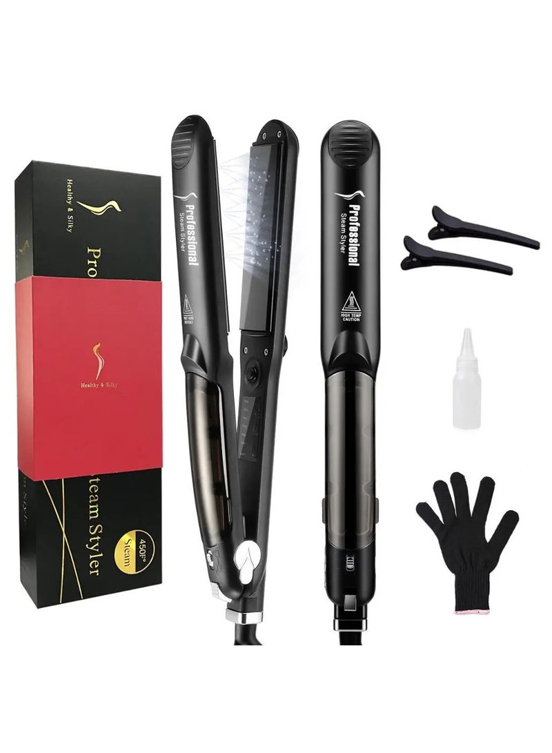 Professional Ceramic Steam Hair Straightener Fast Heating Hair Flat Iron Vapor