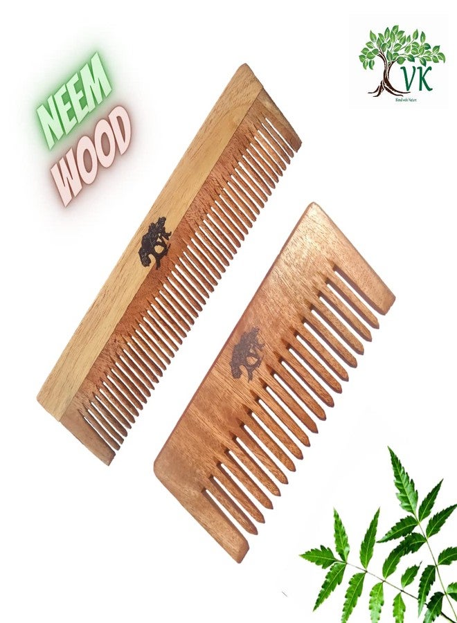 VK STORES Neem Wooden Comb | Hair comb set combo for Women & Men | Kachi Neem wood Comb Kangi hair comb set for women | Wooden Comb for women hair growth |Kanghi for Hair (1 + 10 WC2) -302 - Image 3