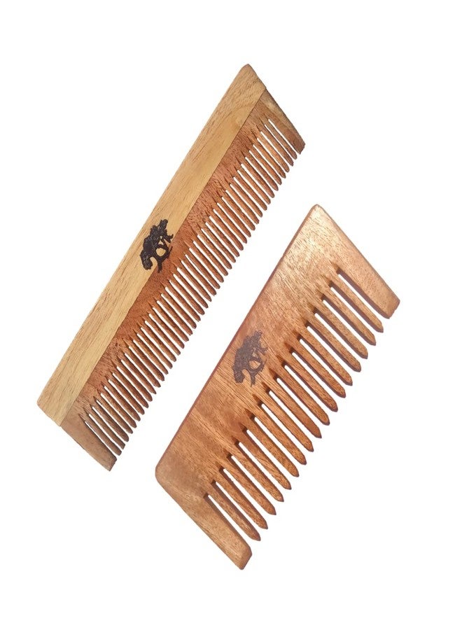 VK STORES Neem Wooden Comb | Hair comb set combo for Women & Men | Kachi Neem wood Comb Kangi hair comb set for women | Wooden Comb for women hair growth |Kanghi for Hair (1 + 10 WC2) -302 - Image 2