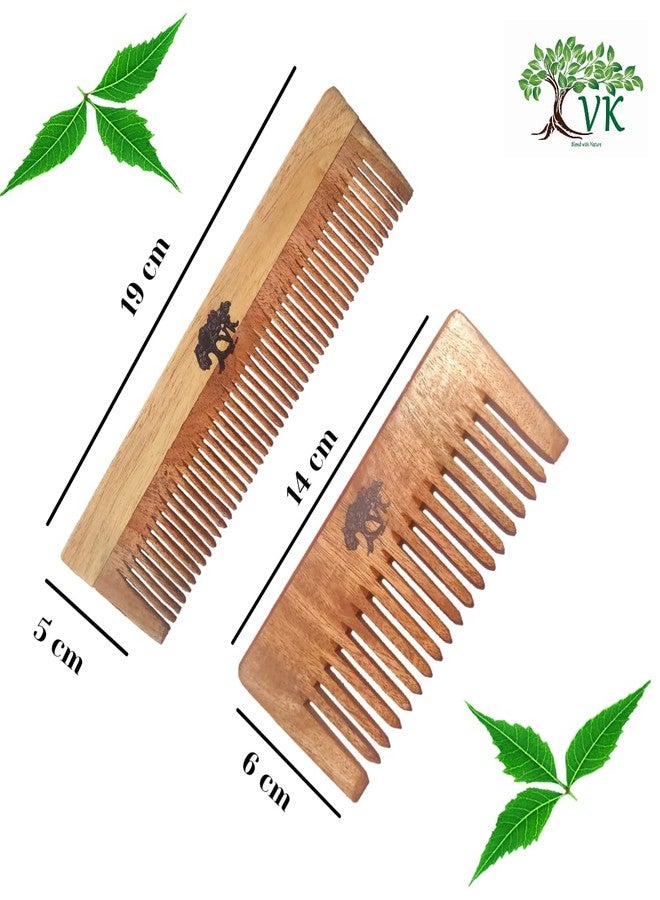VK STORES Neem Wooden Comb | Hair comb set combo for Women & Men | Kachi Neem wood Comb Kangi hair comb set for women | Wooden Comb for women hair growth |Kanghi for Hair (1 + 10 WC2) -302 - Image 4