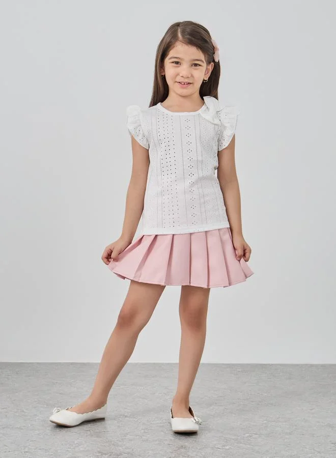 تايك تو Take Two Schiffli Bow Detail Top