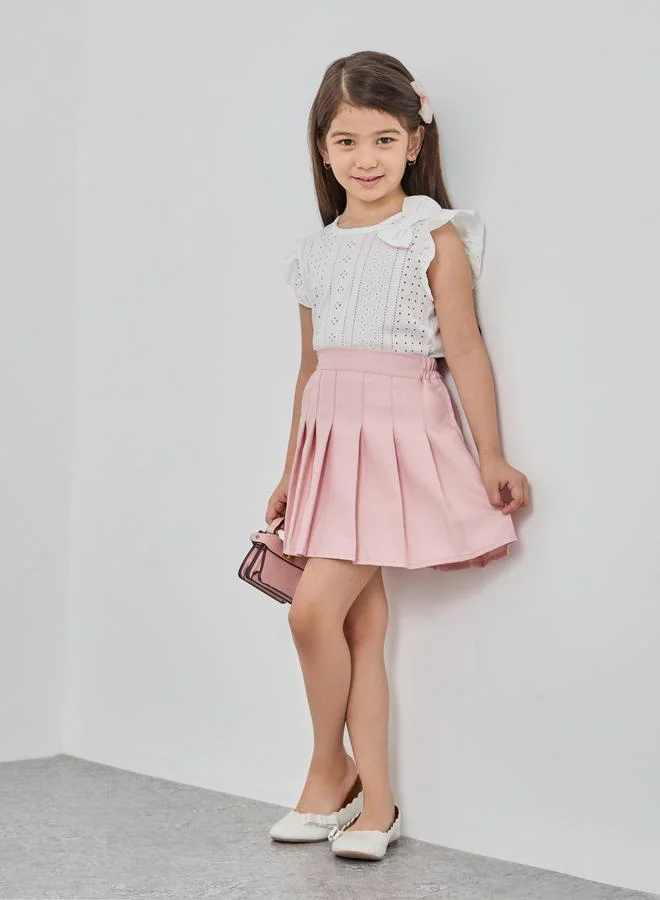 تايك تو Take Two Schiffli Bow Detail Top