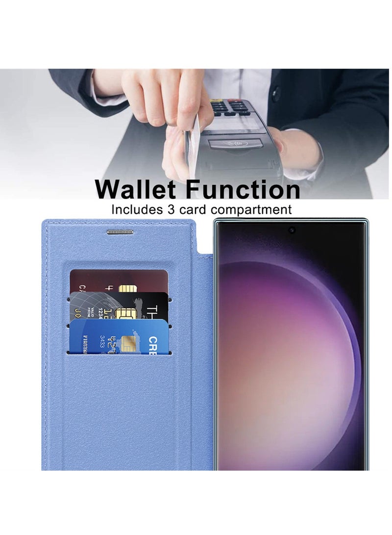 Electroplated Gold Shield Magnetic Samsung Leather Case Full Coverage Flip Lens Protection Phone Case Suitable for Samsung S24/S23/S22 Series - Image 2