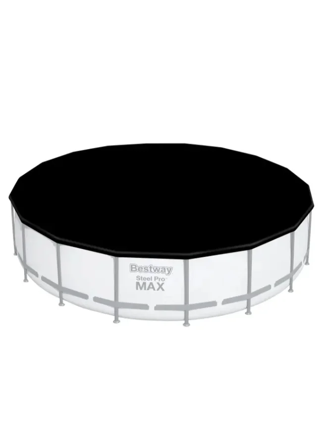 بست واي Bestway Flowclear 18 ft Round Pool Cover for Above Ground Pools, 5.49 m Protective Swimming Pool Cover with Drain Holes & Secure Rope, Durable Debris Cover