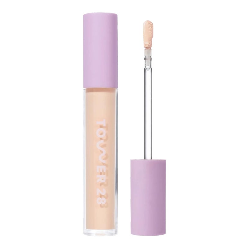 Tower 28 Swipe Serum Concealer - Hydrating Medium-Full Coverage Concealer + Under Eye Brightener - Skin Care Infused Makeup with Hyaluronic Acid + Soothing Centella - 4.0 Light/Medium Cool (0.22 oz) - Image 1