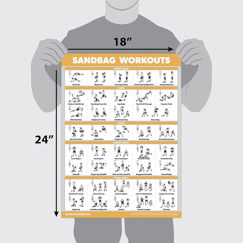 Palace Learning ملصق تمرين حقيبة الرمل QUICKFIT - مغلف - مخطط تدريب حقيبة الرمل - 18" x 24" - Image 2