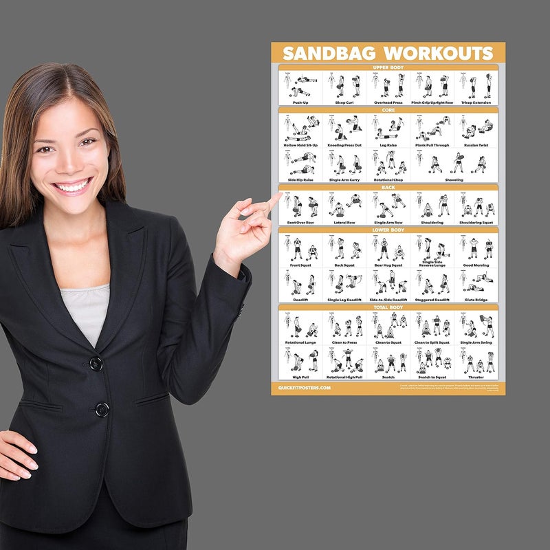 Palace Learning ملصق تمرين حقيبة الرمل QUICKFIT - مغلف - مخطط تدريب حقيبة الرمل - 18" x 24" - Image 4