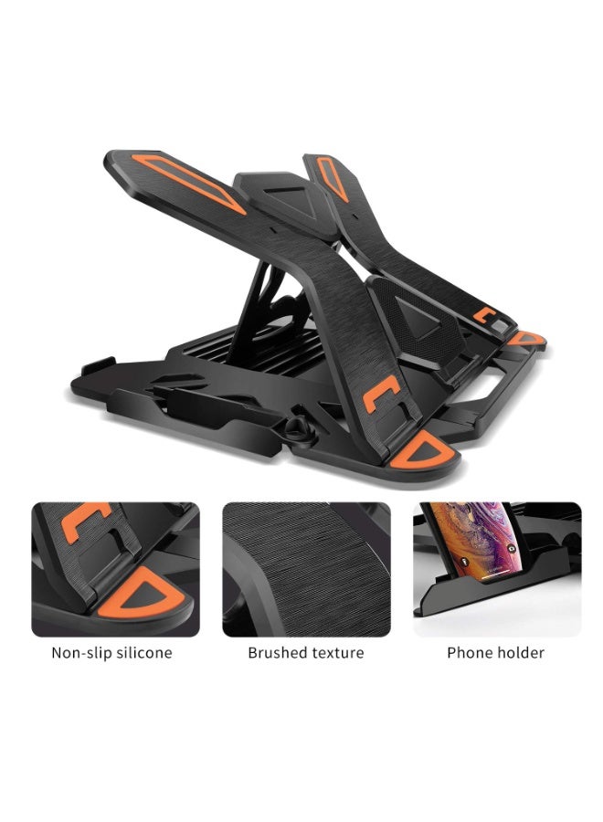 Ergonomic Adjustable Laptop Stand for Desk with Phone Holder  360° Rotation - Foldable Portable Stand for 10-17 Laptops, MacBook Pro 16 - Image 2