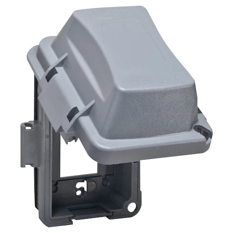 TayMac MM420G Single NonMetallic 1Gang Nonmetallic Extra Duty Weatherproof InUse HorizontalVertical 16in1 Standard Cover 275 in Gray