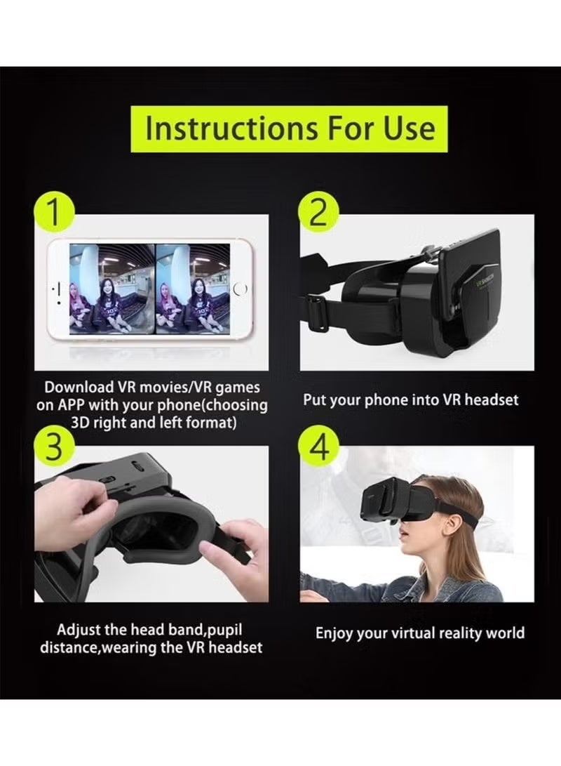 VR Headset with Controller for iPhone & Android, 3D Virtual Reality Glasses for Movies & Games, Adjustable HD VR Box Fits 3.5–7.2 in (8.9–18.3 cm) Smartphones – Ultimate Gaming Gear - Image 3