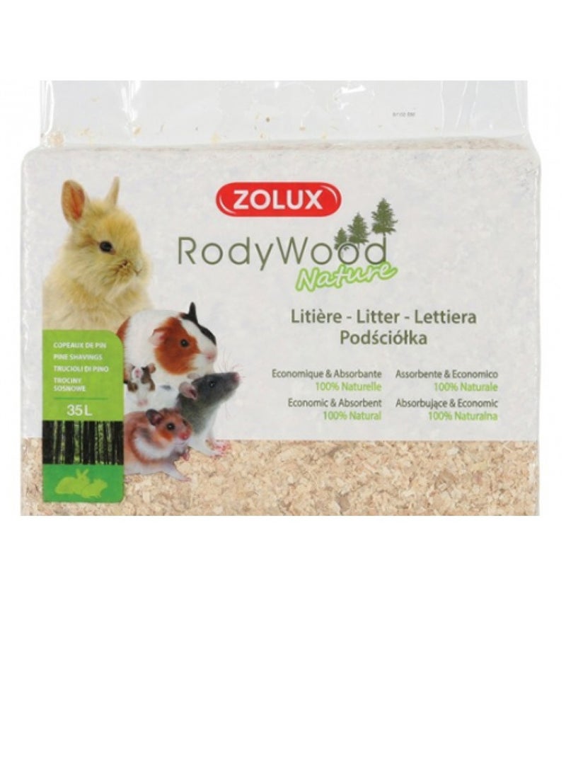 فضلات من نشارة الصنوبر الطبيعية من زولوكس "رودي وود" سعة 35 لترًا