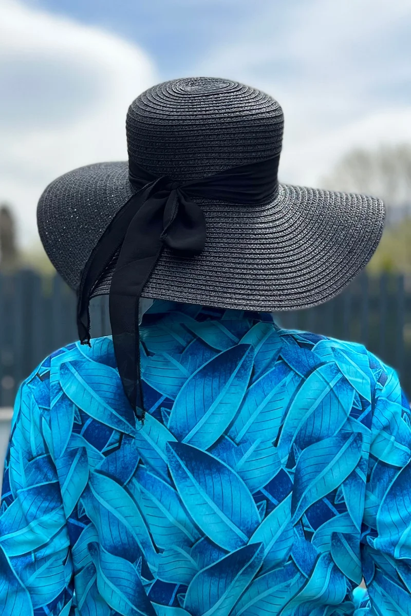 Remsa Mayo Ribbon Detailed Straw Hat Black Rş-48