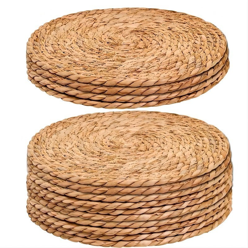 Home Hand-Woven Anti-Scalding Japanese-Style Busweed Corn Leather Mat Placemat Tea Cup Heat Insulation Mat Bowl Mat - Image 2